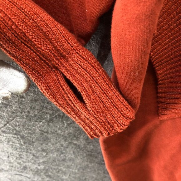 Bucket List Oversized Hoodie Womens M Snap Pullover Cotton Dolman Burnt Orange - Picture 8 of 11